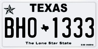 TX license plate BHO1333