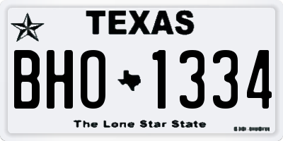 TX license plate BHO1334