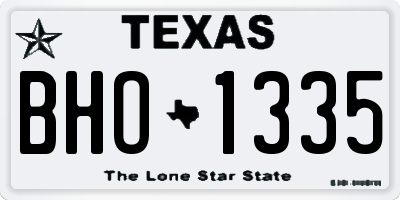 TX license plate BHO1335