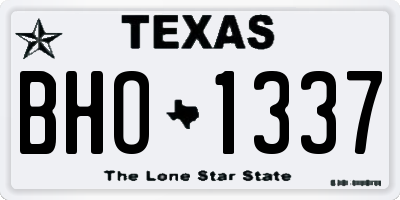 TX license plate BHO1337