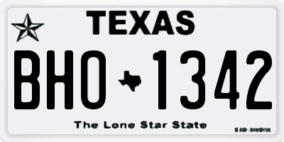 TX license plate BHO1342