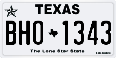 TX license plate BHO1343