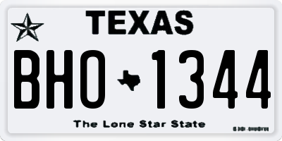 TX license plate BHO1344