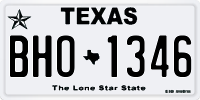 TX license plate BHO1346
