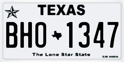 TX license plate BHO1347