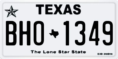 TX license plate BHO1349