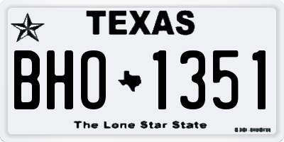 TX license plate BHO1351