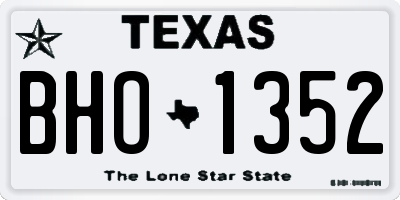 TX license plate BHO1352