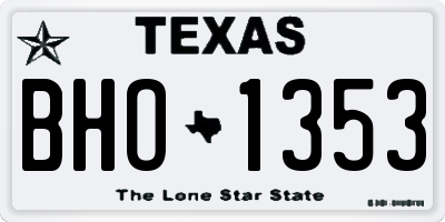 TX license plate BHO1353
