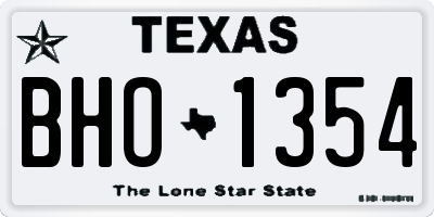 TX license plate BHO1354