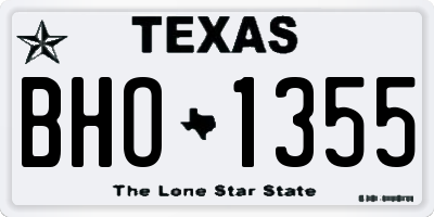 TX license plate BHO1355
