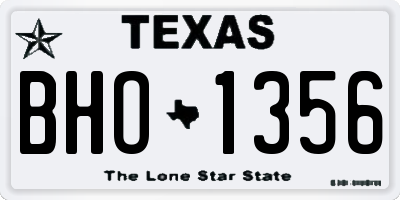 TX license plate BHO1356