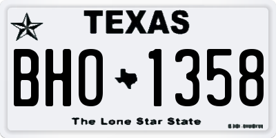 TX license plate BHO1358
