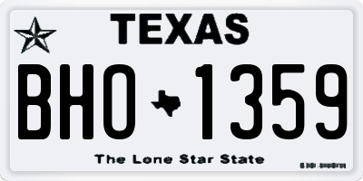 TX license plate BHO1359