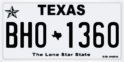 TX license plate BHO1360
