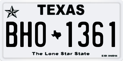 TX license plate BHO1361