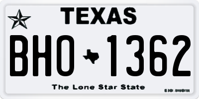 TX license plate BHO1362