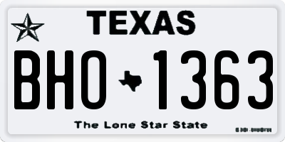 TX license plate BHO1363