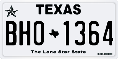TX license plate BHO1364