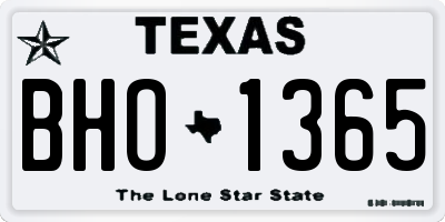 TX license plate BHO1365