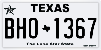 TX license plate BHO1367