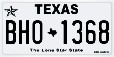 TX license plate BHO1368