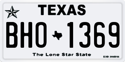 TX license plate BHO1369