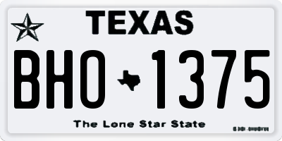 TX license plate BHO1375
