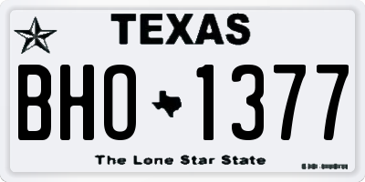 TX license plate BHO1377