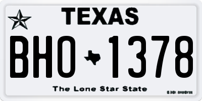 TX license plate BHO1378