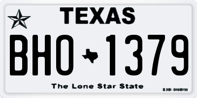 TX license plate BHO1379