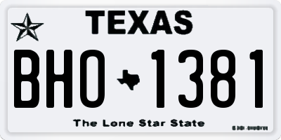 TX license plate BHO1381