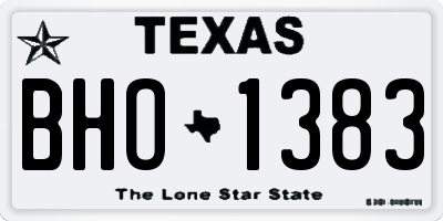 TX license plate BHO1383