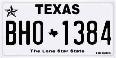 TX license plate BHO1384
