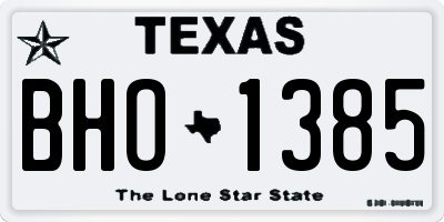TX license plate BHO1385