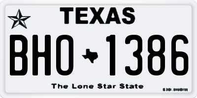 TX license plate BHO1386