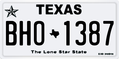 TX license plate BHO1387