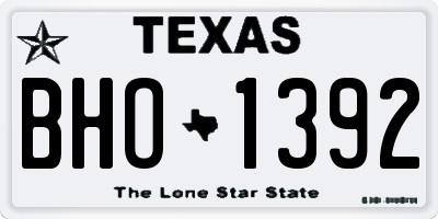 TX license plate BHO1392
