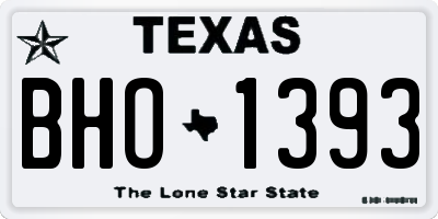 TX license plate BHO1393