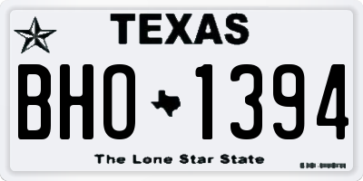 TX license plate BHO1394