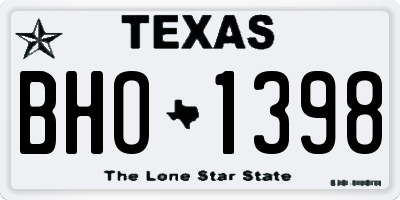 TX license plate BHO1398