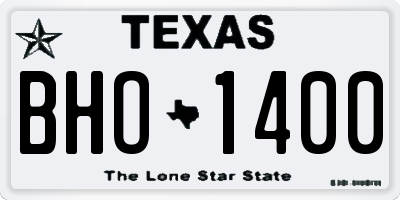 TX license plate BHO1400