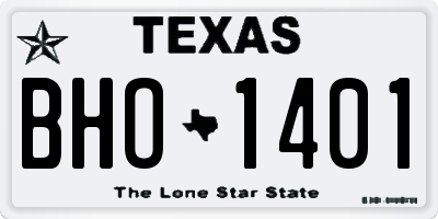 TX license plate BHO1401