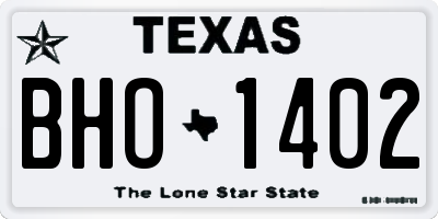 TX license plate BHO1402