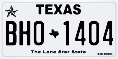 TX license plate BHO1404