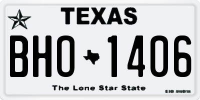 TX license plate BHO1406