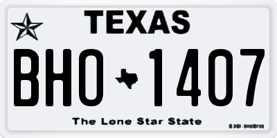 TX license plate BHO1407