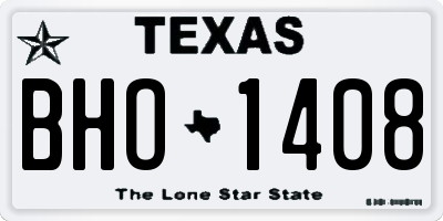TX license plate BHO1408