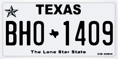 TX license plate BHO1409