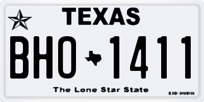 TX license plate BHO1411